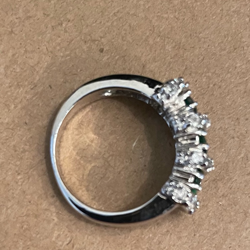 Solid Sterling Silver Lab Created Emerald And Dia… - image 4